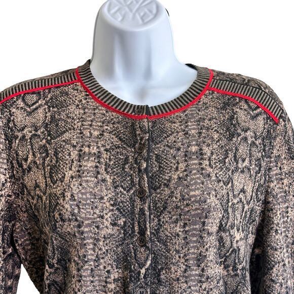 Anthropologie AldoMartins 12 Cardigan Sweater Wool Blend‎ Snakeskin print - Picture 4 of 12